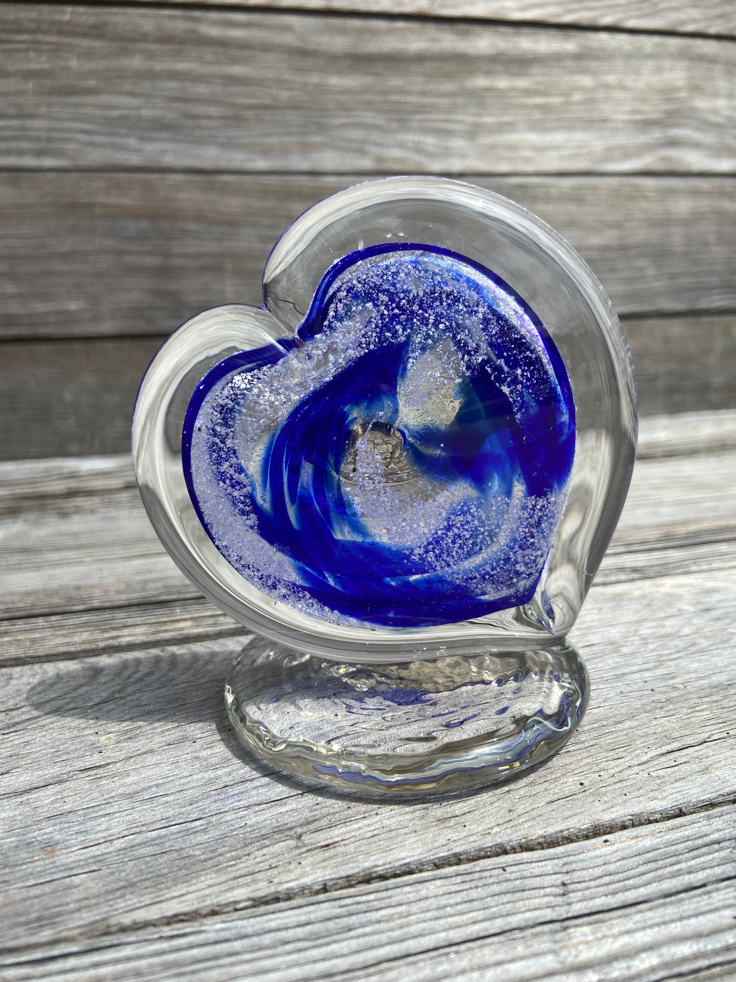 Cremation Heart on Stand with Ashes