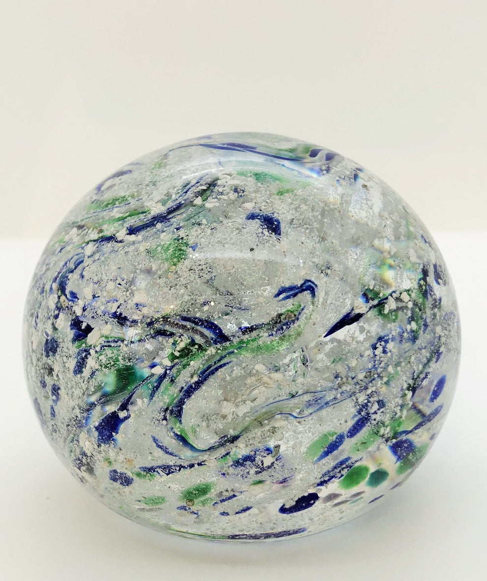Cremation Paperweight with Ashes Zimmerman Art Glass